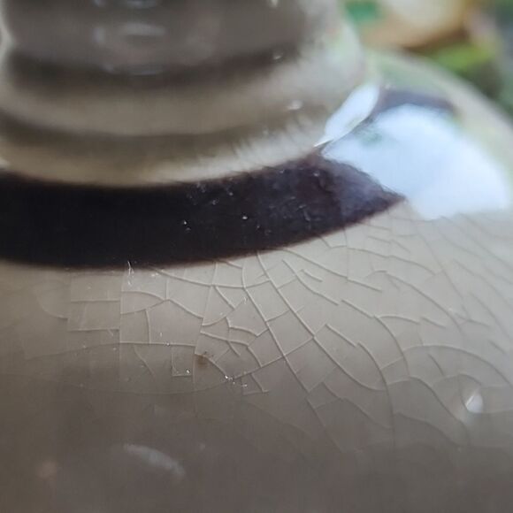 Crock Vases With Crazing & Embossed Euro - Picture 10 of 11